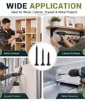 Drywall Screws Assortment Kit 1100 Pieces With Thirteen Sizes Size Six And Size Eight Black Phillips Wood Screws In Two And Three Quarter Inches Two Inches One And One Half Inches One And One Quarter Inches One Inch Three Quarter Inch Five Eighths Inch for wood, drywall, and metal projects