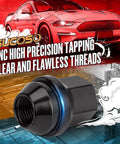 Large Acorn Lug Nuts 20 Pack M14x1.5 Closed End One-Piece Lugnuts for Grand Cherokee, Wrangler, Mustang, Camaro, Ram 1500 shown.