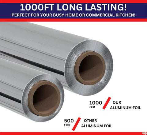Heavy Duty Aluminum Foil Roll 12 Inch By 1000 Feet Long Industrial Strength Commercial Grade Food Wrap For Home And Food Service Use Extra Long Length Strong Silver