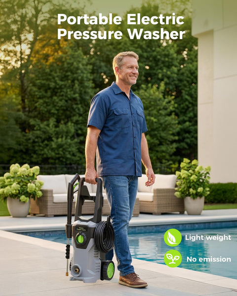 Compact Pressure Washer With Four Quick Connect Nozzles For Cars Fences Patios Decks Boats And Home Use This Beastly High Pressure Cleaner Delivers A Deep Outdoor Clean On Driveways Siding Concrete And More