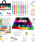 113 Piece Crochet Kit With 1600 Yards Of 40 Color Assorted Acrylic Yarn, 73 Accessories, Hooks, Needles, Tote Bag, All In One Starter Kit