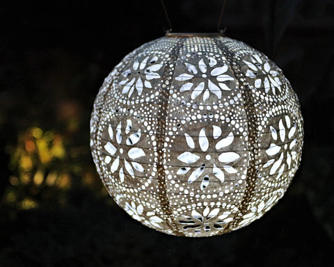 LED Outdoor Solar Lantern For Patio And Deck Handmade Tyvek Weather Resistant UV Rated Stainless Steel