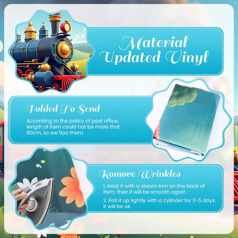 Epic Train Party Backdrop Banner Locomotive Theme Steam Train Decoration For Birthday Party Supplies material features