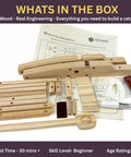 Medieval Catapult STEM Building Kit Wooden Catapult parts with instructions and tools for Mechanical Engineering Physics and Historical Siege Project.