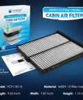 MERV 13 Cabin Air Filter With Activated Carbon CF11811 Beefed Up Four Layer Filtration For Mazda includes filter, box, and specs