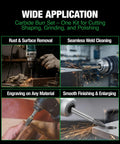Wide application of carbide burr set 10 piece for cutting, grinding, and polishing on metal, wood, and stone surfaces.