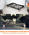 Heavy Duty Folding Chair Dolly Holds Up To 1500 Lbs Beefy Steel L Shaped Cart for transport and storage in garage and car trunk.
