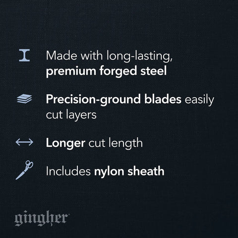 8 Inch Knife Edge Dressmaker Scissors For Fabric Cutting And Sewing, Bent-Handle Pro-Grade Shears With Flat-Sitting Design For Long Pattern And Seam Cuts, Forged Steel With Comfortable Grip For Smooth, Heavy-Duty Performance.