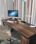 Wood Grain Contact Paper 30x200 Inch Roll Peel And Stick Self Adhesive Wallpaper on office desk with computer setup