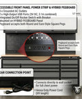 Heavy Duty Rolling Tool Chest Featuring 14 Lockable Drawers And Three Secure Cabinets Built For Serious Garage Organization And No Nonsense Shop Stash with accessible power strip.