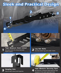 Heavy Duty Wheel And Toe Alignment Tool Kit with two 5m tape measures showing tape measure hook cutout and lug nut slots.