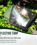 Heavy Duty Survival Tarp Cover 8.5 By 11.8 Feet Emergency Blanket Reflective Thermal Ripstop Waterproof Bombproof All Weather Shelter display
