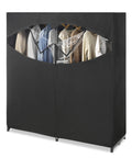 Grab-And-Go Portable Wardrobe Closet Organizer With Hanging Rack Extra Wide No Tool Assembly Heavy Duty Clothes Storage System For Busy Homes Black 60L X 19.5W X 64H Durable And Easy To Set Up