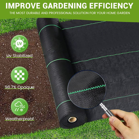Heavy Duty 4 Ft By 300 Ft Weed Barrier Landscape Fabric Three Point Two Ounce Ground Cover Mat With High Permeability And Breathability