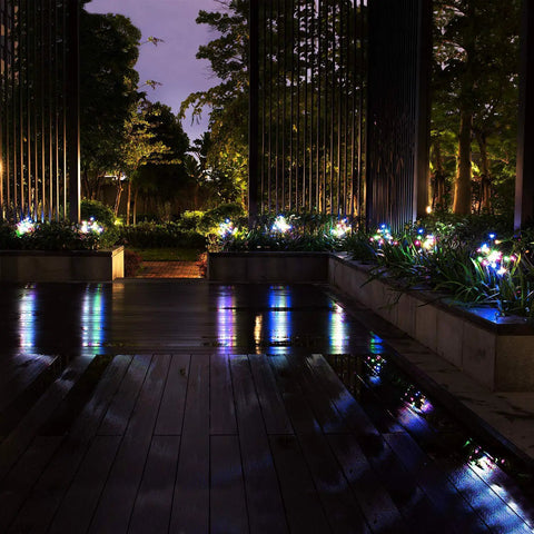 Two Pack Cherry Blossom Solar Garden Lights Outdoor Waterproof Decor Lamps With Heavy Bulb Base Two Modes Patio Yard