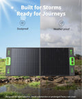 100W Portable Grab-And-Go Solar Panel With Adjustable Kickstand IP65 Waterproof Outdoor Solar Charger in rain and sun