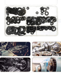 260 Piece Manganese Steel Push On Washers And Locking Tooth Washers Fastener Kit M3 Assortment in organizer box