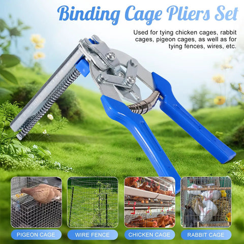 Type M Hog Ring Pliers Kit With 4200 Hog Rings for Wire Cage Building and Fence Net Panels Rust Resistant Manganese Steel Pliers