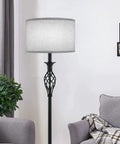 Drum Lamp Shades Set Of 2 For Table And Floor Lamps Top And Bottom 12.6 Inches 8 Inches High Linen Beige Spider Fitter in living room