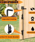 Tough As Nails 18 Inch Heavy Duty Cane Bolt Drop Rod Ground Latch for wood fence, featuring upgraded coating and bracket.