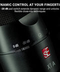 Close-up of X1 A Large Diaphragm Condenser Microphone with 100 Hz filter and minus twenty decibels pad for singing and instruments.