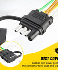4 Pin 5 Wire Trailer Wiring Harness 18 Inch Replacement Kit with 16AWG Pure Copper Conductors showing flat plug