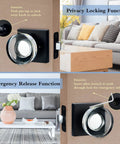 Matte Black Glass Privacy Door Knob With Lock For Bathroom And Bedroom Vintage Crystal Interior Handle Easy Install Kit