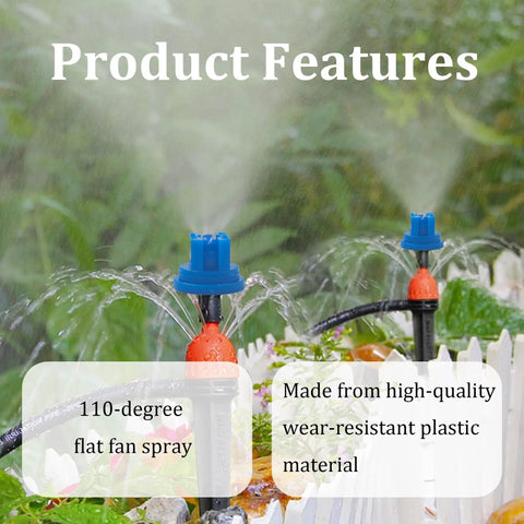 16 Pack Flat Fan Spray Nozzle Tips Set 0.3mm Aperture For Backpack Sprayers 110 Degree Plastic Spray Tips in garden use