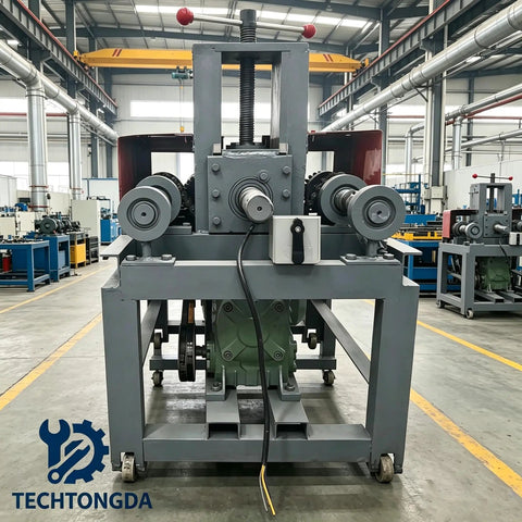Front view of Techtongda Electric Pipe Tube Bender Roller 2.2KW, heavy duty tool for bending round and square pipes.