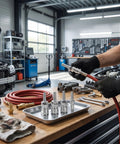 Built Tough Stainless Steel Air Fittings 5 Pack Set With Heavy Duty Pneumatic Quick Connect Couplers and Easy Install Plugs.