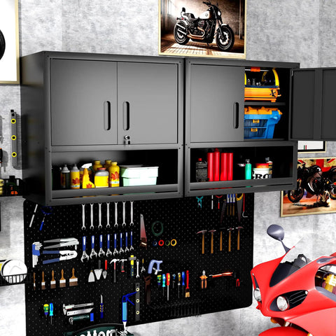 Premium Heavy Duty Wall Mounted Metal Storage Cabinet Lockable Garage Tool Organizer Hanging Workshop Box Fits Like A Glove And Kicks Your Daily Clutter To The Curb
