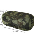 Heavy Duty Waterproof Winch Cover Camo Fits 8500 To 17500 Lb Electric Off Road Truck Hauler Accessory 21.5x9.5x7.5 in shown from side angle.