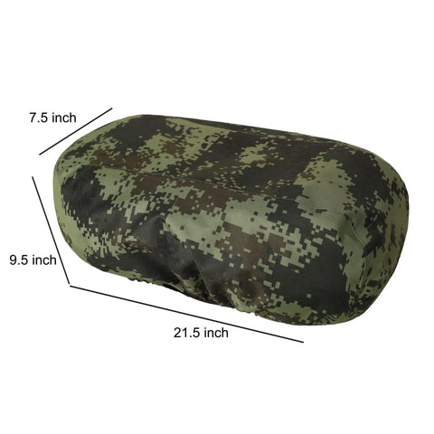 Heavy Duty Waterproof Winch Cover Camo Fits 8500 To 17500 Lb Electric Off Road Truck Hauler Accessory 21.5x9.5x7.5 in shown from side angle.