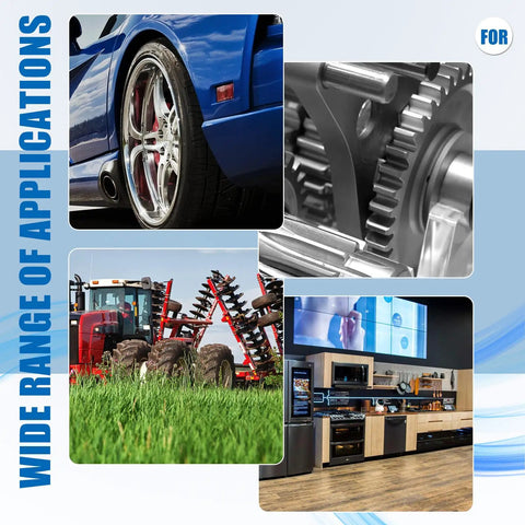 Wide range of applications for Four Pack KP002 Mounted Pillow Block Bearings in automotive, machinery, agriculture, and home use