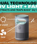 Indoor Bug Trap With Fan And UV Light That Attracts Mosquitoes Fruit Flies And House Flies Plug In Portable Insect Catcher
