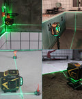 Floor Laser Level Self Leveling With 3x360 Green Beam Cross Lines in use for tiling and renovation on walls and floors