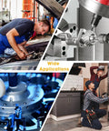 Collage showing various applications of 600 Pcs M3 Screws Set With Black Alloy Steel in automotive, machining, and DIY repairs.