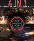 4 In 1 Plasma Cutter With 65 Amp Dual Voltage 110 Volt 220 Volt Non High Frequency Non Touch Pilot Arc For Plate Cutting Grid Cutting Gouging And Marking A Versatile Workhorse Multifunctional Cutting Machine Cut 65DS Plus in use cutting metal plates and grids.