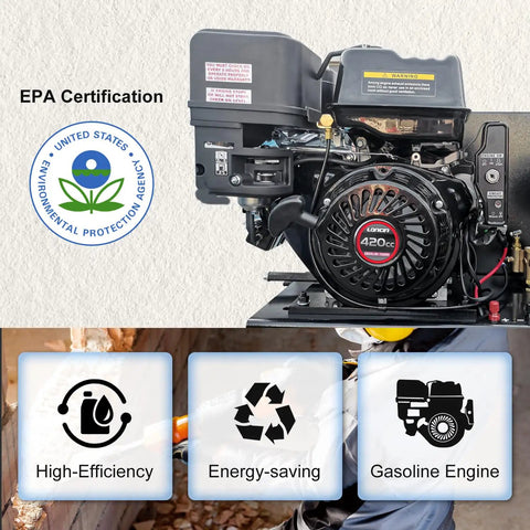 13HP Gas Air Compressor With Electric Start 30Gal ASME Tank Delivers 24CFM At 180PSI Industrial Piston Pump Powered By Gasoline Engine Includes Free 4L Synthetic Oil For Heavy Duty Use