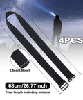 Elastic Headlamp Strap Replacement Band For Comfort Fit, 4 Pack, 68cm nylon headband, black color, shown with night sky backdrop