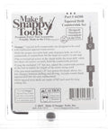 Back label of a Three Piece Tapered Drill Bit Countersink Set With Reusable Hex Shank For Quick Screws Made In USA In Three Sizes