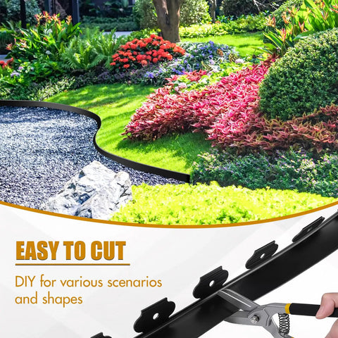 2 Inch 100 Ft Landscape Edging Kit With 150 Anchoring Spikes And 5 Connectors for garden border around colorful flower beds