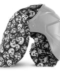 2 Pack Welding Helmet Cover And Bib Set With Flame Retardant Fabric, Press Fit Neck Seal, black skull design pattern