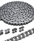 Patioer Heavy Duty Roller Chain #50H 10 Feet Carbon Steel Industrial Link with free connecting links laid out in a circular pattern.