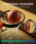 Basketball going through hoop demonstrating impact strength of PETG-CF 20kJ/m², highlighting its exceptional toughness.