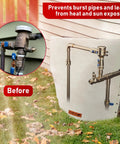 Beefy Cold Weather Backflow Insulation Cover for Outdoor Sprinklers, 36x36 Gray, covering outdoor backflow preventer setup