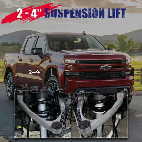 Beefy Aluminum Forged Upper Control Arms For 2 To 4 Inch Lift With Flexible Ball Joint 2 Piece Set Fits Silverado 1500