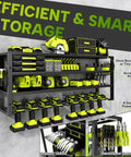 Beefy 32 Inch Heavy Duty Power Tool Organizer Wall Mount with Four Layers and Eight Drill Holders Metal Cordless Tool Storage
