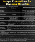 Usage precautions guide for metal materials and electrodes for Portable 110V Arc Welder Handheld Stick Welder With IGBT Inverter.