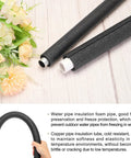 2 Pack Pipe Insulation Foam Tubes 0.6 Inch ID By 1 Inch OD 3 Feet Long Black for Copper Water Lines freezing protection